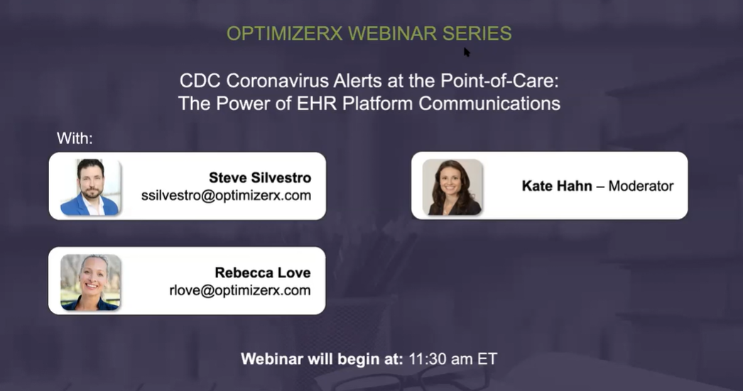 CDC Coronavirus Alerts at the Point-of-Care