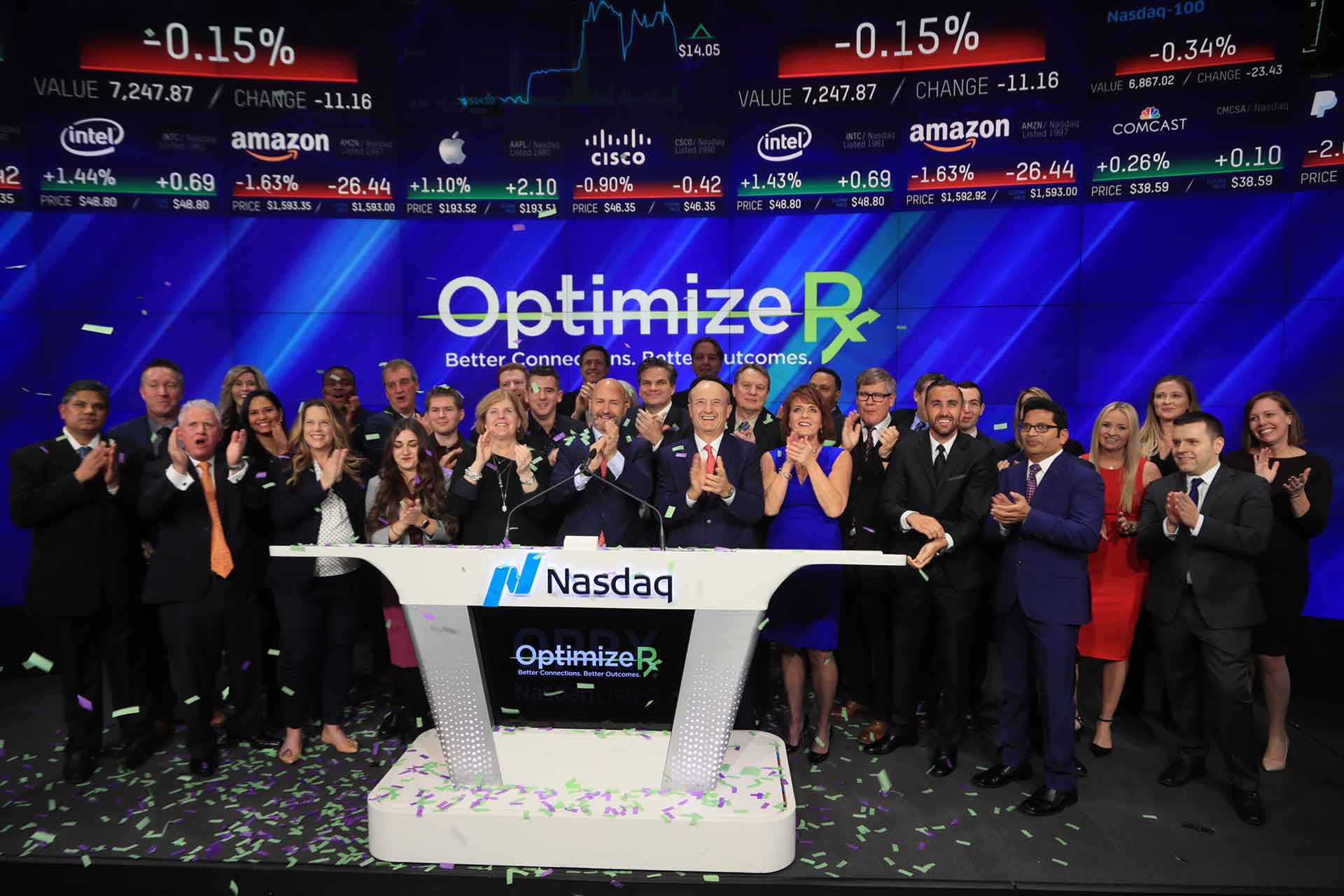 OptimizeRx became public NASDAQ ringing the bell